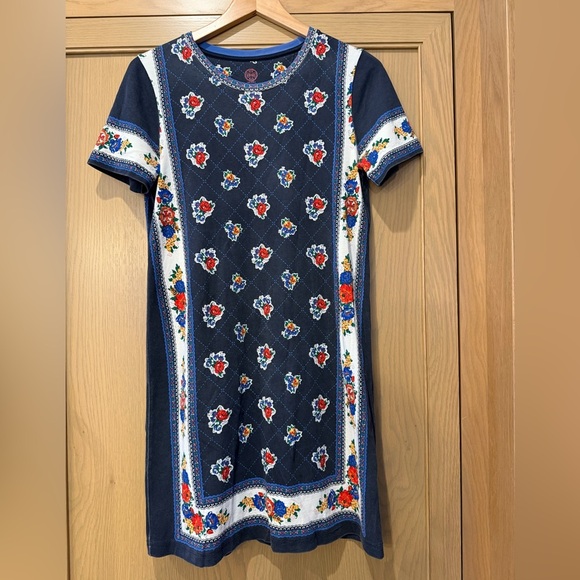 Tory Burch Dresses & Skirts - Tory Burch Blue Floral Knit Tee Shirt Dress Cotton / small